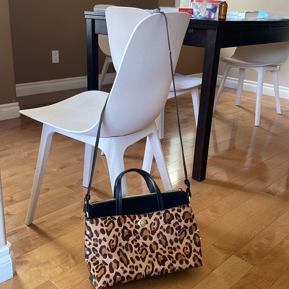 Aimee Kestenberg Leopard Haircalf Satchel Black - Picture 2 of 8